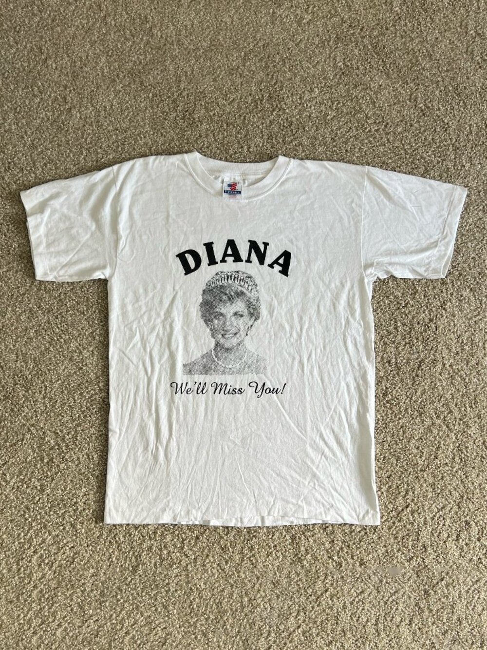 90s Princess Diana We’ll Miss You Memorial White Single Stitch T-Shirt Sz M